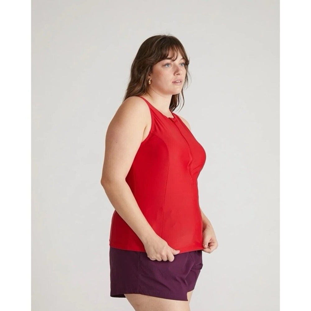 NWT Universal Standard The Surf Tankini Top Baywatch Red XXS Beach Summer Swim